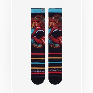 The Rolling Stones Tongue Stripe Crew Socks